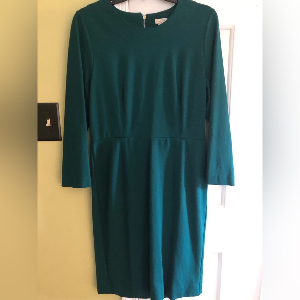 JCrew Factory green ponte knit dress